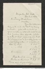 Nachlass Franz Steindachner, Brief von H. K. Morrison an Franz Steindachner (10.03.1881), Inv.Nr. 350.03, Seite 1